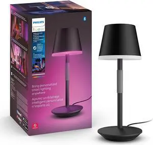 Philips Hue 576454 Go Portable Table Lamp - LED - Multicolor - Alexa - Apple Home Kit - Google Assistant - Black