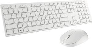 Dell KM5221WWKB-US Mouse And Keyboard Combo Set With USB Receiver - RF 2.4 GHz - 3 Mouse Buttons - White