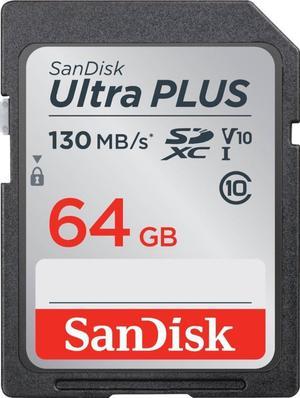 Sandisk SDSDUW3-064G-AN6IN Ultra Plus SDXC Flash Memory Card - 64 Gigabytes - SDXC - UHS-I - Water Resistant - Shock Resistant - X-Ray Resistant
