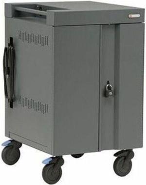 Bretford Element Cart 36 Pre-Wired - 4 Casters - 5" Caster Size - 30" Width x 26.5" Depth x 37.5" Height - Cool Gray - For 36 Devices