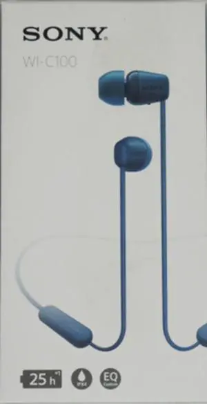 Sony WI-C100/L Wireless Neckband Headphones With Mic - In-ear - Bluetooth - 9 mm Driver - Water-resistant - Bluetooth