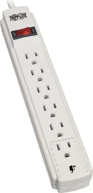 Tripp Lite Power It! 6-Outlet Power Strip 15 ft. (4.57 m) Cord - NEMA 5-15P - 6 x NEMA 5-15R - 15 ft Cord - 15 A Current - 120 V AC Voltage - 1875 W - Wall Mountable - White