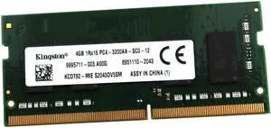 Kingston Technology KCDT82-MIE 4GB Memory Module - SODIMM - DDR4 - 3200MHZ - CL22 - 1RX16 - 260-Pin - NON-ECC - Unbuffered