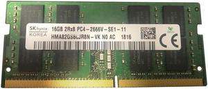 Hynix HMA82GS6CJR8N-VK 16GB Memory Module - DDR4 SDRAM - 2666 MHz - 260 Pin - SO-DIMM - 1.2 Volts