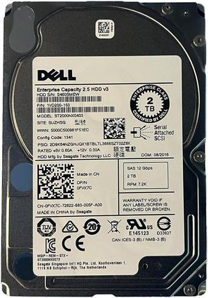 Dell 1VD200 150 2TB Internal Hard Disk Drive - 7200 RPM - SAS 12.0 Gbps - 2.5-inch