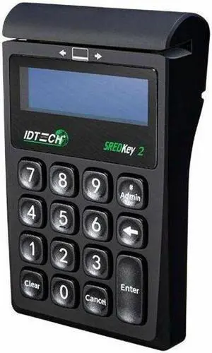 ID Tech IDSK2-535E SREDKey 2 with MSR USB HID Enhanced Format - 2.9-inch LCD Screen - AES Encryption - Black