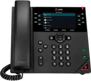 Poly VVX (Polycom 2200-48840-001) 450 IP Phone - Corded - Corded - Wall Mountable, Desktop - Black - VoIP - 4.3" - 2 x Network (RJ-45) - PoE Ports