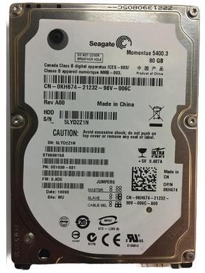 Dell KH674 80 GB Hard Disk Drive - 5400 RPM - SATA - 2.5 Inches