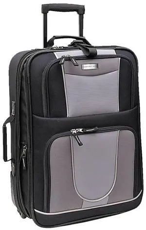 Geoffrey Beene GB224-21T 21-inch Carry-on Upright Wheeled Suitcase - Black / Grey