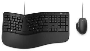 Microsoft Microsoft Ergonomic PC RJY-00001 Wired Keyboard Mouse - Black