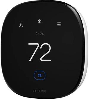 Ecobee EB-STATE6L-01 Smart Thermostat Enhanced - Black Front, White Backing - Touchscreen - Dual Band Wi-Fi