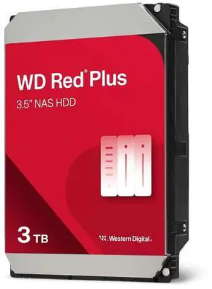 Western Digital Red Plus WD30EFZX 3 TB Hard Drive - 3.5 Inches - SATA 6Gbps - 128 MB - 5400 RPM - Internal