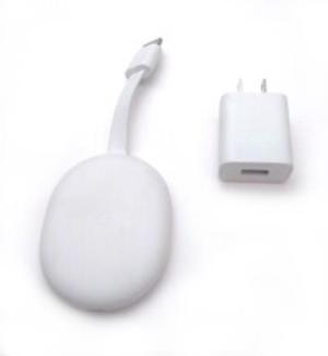 Google Chromecast Network Audio/Video Player - Wireless LAN - AC Power Cable Included - Snow - Google Assistant - HDR10, HDR10+, HLG - Dolby Digital, Dolby Digital Plus, Dolby Atmos - Internet ...