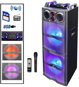 beFree Sound BFS-5501 Double 10 Inch Subwoofer Bluetooth Portable Party Speaker