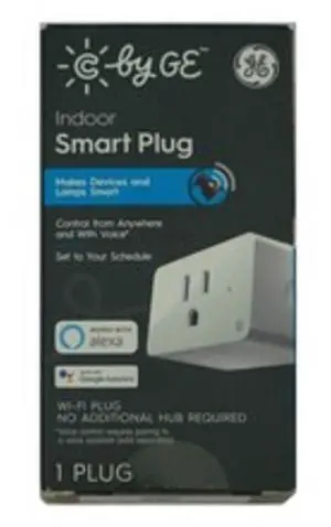 GE Cync CPLGSTDBLW1/ST1P Indoor Smart Plug - White - Voice Control - Wi-Fi Enabled Outlet