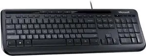 Microsoft 600 ANB-00001 Wired Keyboard - Black - USB