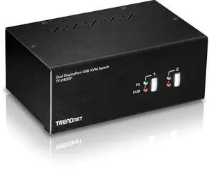 TRENDnet TK-240DP 2-Port Dual Monitor DisplayPort KVM Switch - Desktop - 3840 x 2160