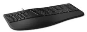 Microsoft LXM-00002 Wired Ergonomic Keyboard - Black - USB - Cushioned Wrist Rest - Palm Support - French-canadian Layout