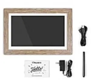 Aluratek ASHDPF13F 13.3 Inches Wi-Fi Touchscreen Digital Photo Frame - Distressed Wood - 16:9 - LCD Digital Frame - Wireless - 1280 x 800 - In Plane Switching (IPS) Technology, Slideshow, Clock, ...