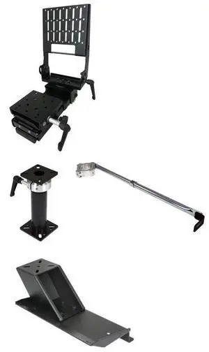 Havis Premium Tablet Pedestal PKG-PSM-342-T Mounting Kit - Black - Barrel Lock - Heavy Duty Pole with Height Adjust Handle, Heavy Duty Vehicle Specific Base Plate, Stability Support Arm