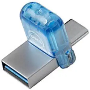 Dell SNP102C3B/256GB USB-A/C 3.2 Combo Flash Drive - Blue, Stainless steel - 256GB