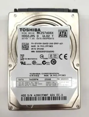 Dell F4VGH (Toshiba MK2576GSX) 2.5 Inches Internal Laptop Hard Drive - 250GB - 5400RPM - 9.5mm - SATA - 3Gb/s