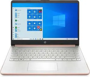 HP 14-DQ0012DS 26H03UA 14 Inches Laptop - Rose Gold - HD - 1366 x 768 - 250 Nits - Intel Celeron N4020 1.1 GHz - 4 GB DDR4 SDRAM 2400 MHz - 64 GB eMMc - Intel Ultra HD Graphics 600 200 MHz - ...