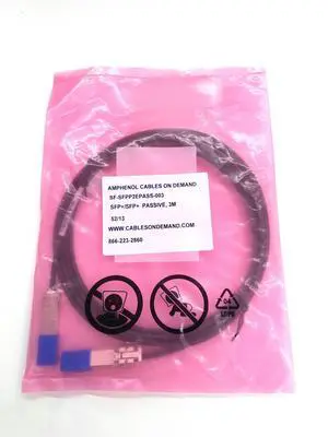 Amphenol SF-SFPP2EPASS-003 Direct Attach Passive Copper Cable - 9.84 Feet - 10 Gbps - SFP Plus Male - Round, Twin Axial Amphenol SF-SFPP2EPASS-003 Direct Attach Passive Copper Cable - 9.84 Feet - 10 Gbps - SFP Plus Male - Round, Twin Axial