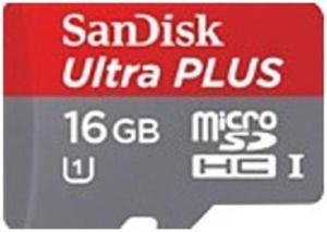 SanDisk SDSDQUIP-016G-A46 16 GB Ultra Plus Micro SDHC Class 10 UHS-1 Memory Card