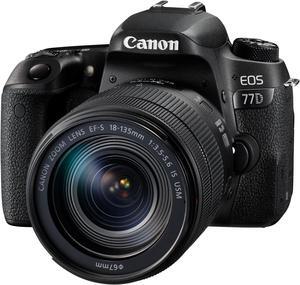 Canon EOS 77D 24.2 Megapixel Digital SLR Camera with Lens - 18 mm - 135 mm - 3" Touchscreen LCD - 16:9 - 7.5x Optical Zoom - Optical (IS) - E-TTL II - 6000 x 4000 Image - 1920 x 1080 Video - HDMI ...