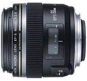Canon EF-S 60mm f/2.8 Macro USM Lens - 12 Elements in 8 Groups - 25 Max Angle of View - Black