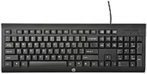 HP K1500 Keyboard - Cable Connectivity - USB 2.0 Interface - Compatible with Computer (PC) - Black