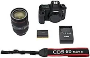 Canon EOS 6D Mark II 26.2 Megapixel Digital SLR Camera with Lens - 24 mm - 105 mm - 3" Touchscreen LCD - 16:9 - 4.4x Optical Zoom - Digital (IS) - E-TTL II - 6240 x 4160 Image - 1920 x 1080 Video ...