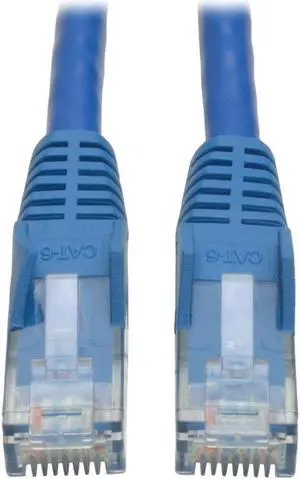 Tripp Lite 10ft Cat6 Gigabit Snagless Molded Patch Cable RJ45 M/M Blue 10' - 10ft - 1 x RJ-45 Male - 1 x RJ-45 Male - Blue