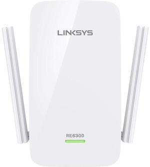 Linksys RE6300 IEEE 802.11ac 750 Mbit/s Wireless Range Extender - 2.40 GHz, 5 GHz - 1 x Network (RJ-45) - Ethernet, Fast Ethernet, Gigabit Ethernet - Wall Mountable