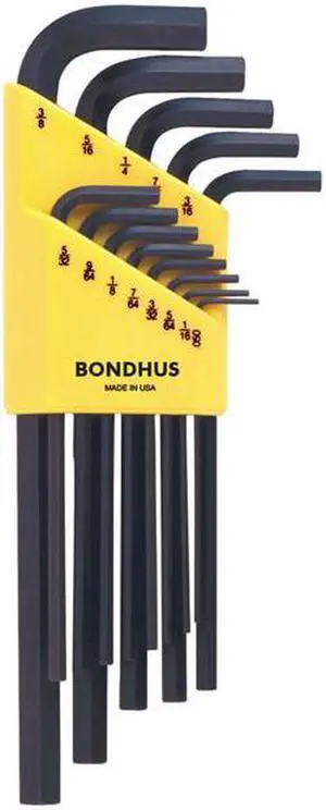 Bondhus 12137 Set 13 Hex L-wrenches (.050-3/8") - Long