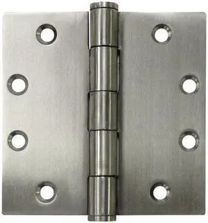 Deltana SS45U32D 4.5" x 4.5" Stainless Steel Square Corner Plain Bearing Mortise Hinge - Pair, Satin Stainless Steel