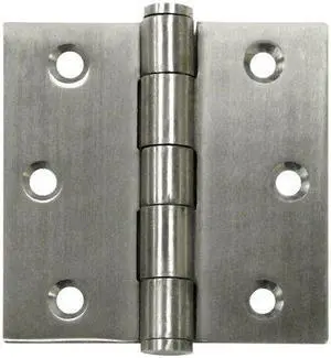 Deltana SS35U32D 3.5" x 3.5" Stainless Steel Square Corner Plain Bearing Mortise Hinge - Pair, Satin Stainless Steel