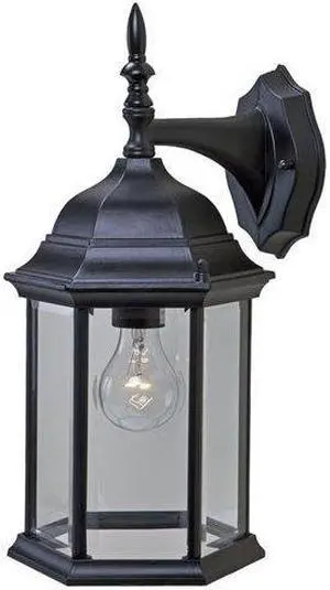 Acclaim Lighting 5181BK Craftsman 1 Light Outdoor Wall Sconce, Matte Black / Clear Beveled Glass