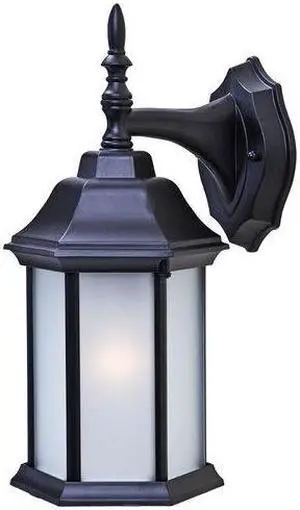 Acclaim Lighting 5182BK/FR Craftsman 2 1 Light 13" Height Outdoor Wall Sconce, Matte Black / Frosted Glass