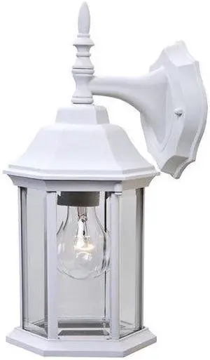 Acclaim Lighting 5182TW Craftsman 2 1 Light 13" Height Outdoor Wall Sconce, Textured White / Clear Beveled Glass
