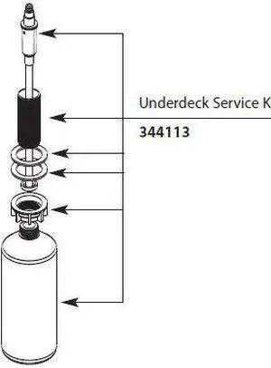 Moen 344113 Soap/Lotion Dispenser Underdeck Service Kit Less Dispenser Head, Chrome