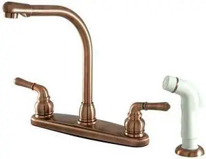 Kingston Brass KB75 Magellan Centerset Kitchen Faucet with Metal Lever Handles a, Antique Copper