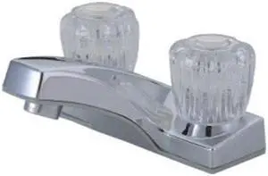Kingston Brass Kb101Lp Twin Acrylic Handles 4 Inch Centerset Faucet - Polished Chrome Finish