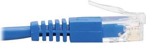 TRIPP LITE N204-S01-BL-DN 1 ft. Cat 6 Blue Down-Angle Cat6 Gigabit Molded Slim UTP Ethernet Cable (RJ45 Right-Angle Down M to RJ45 M)