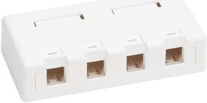 Tripp Lite N082-004-WH Surface-Mount Box for Keystone Jacks - 4 Ports, White
