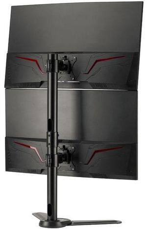 Freestanding Adjusting Vertical Dual Monitor Steel Stand 17" to 32" - 75x75 100x100 VESA