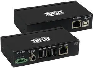 Tripp Lite B203-104-IND-ER USB Extender - 2 x Network (RJ-45) - 5 x USB - 331.36 ft Extended Range - Metal - Black