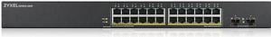 ZYXEL 24-port GbE Smart Managed PoE Switch with GbE Uplink - 24 Ports - Manageable - 2 Layer Supported - Modular - 170 W PoE Budget - Twisted Pair, Optical Fiber - PoE Ports - Rack-mountable, Desktop
