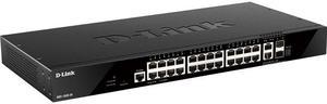D-Link DGS-1520-28 Layer 3 Switch - 26 Ports - Manageable - 3 Layer Supported - Modular - Twisted Pair, Optical Fiber - 1U High - Rack-mountable - Lifetime Limited Warranty